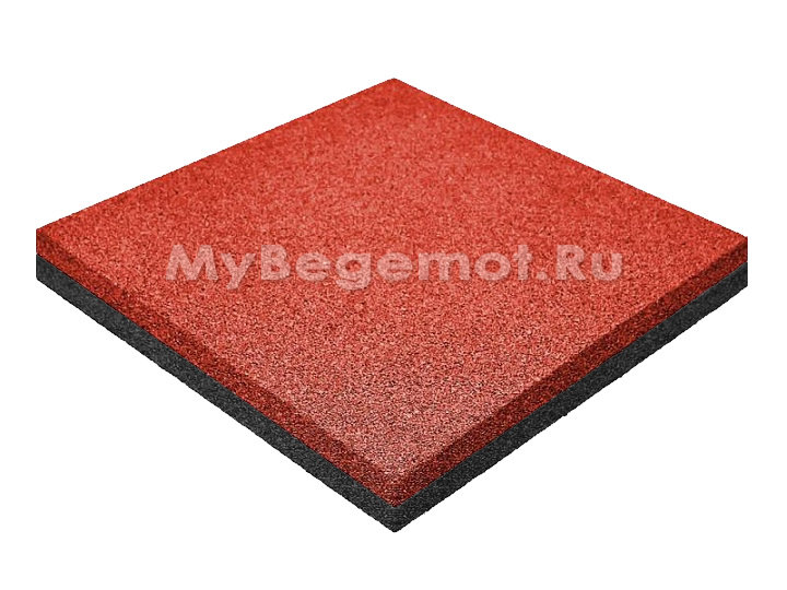 Резиновая плитка M-KORT STANDART, 500x500х60 мм, терракот